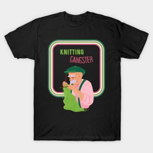 Knitting gangster colourful with frame T-Shirt